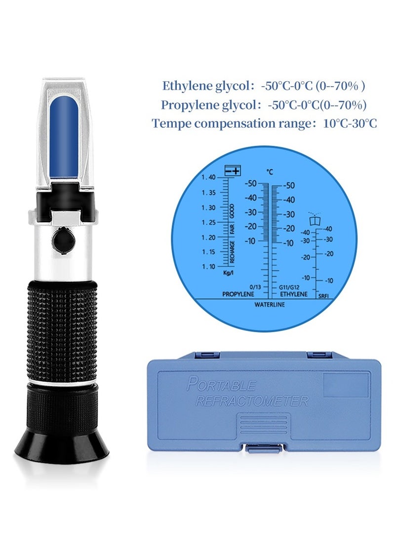 Handheld Glass Freezing Point Water Tester - Accurate Measurement for Antifreeze, Battery Fluid, and Cleaning Solutions, Compact, and Lightweight Refractometer for Automotive Battery Engine Coolant - Image 1